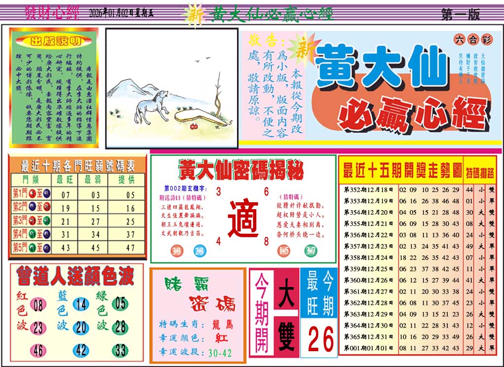 002期黄大仙必赢心经A[图]