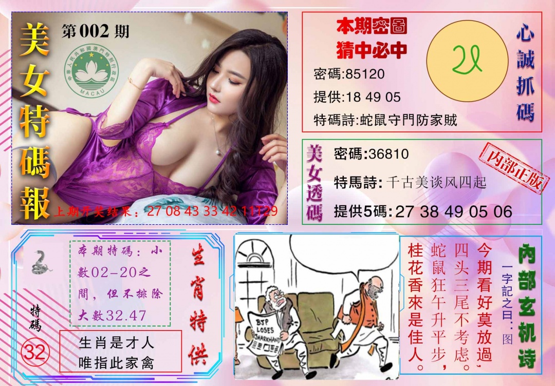 002期美女特码报[图]