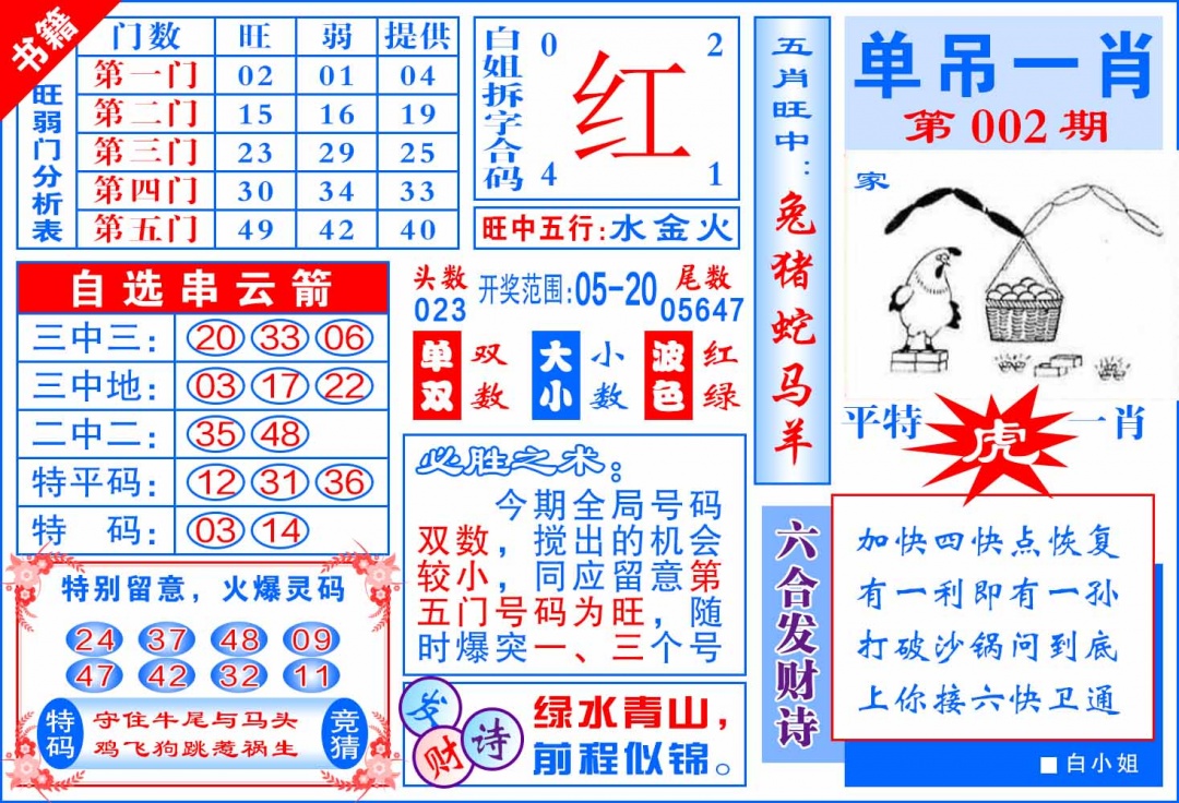 002期澳门单吊一肖[图]