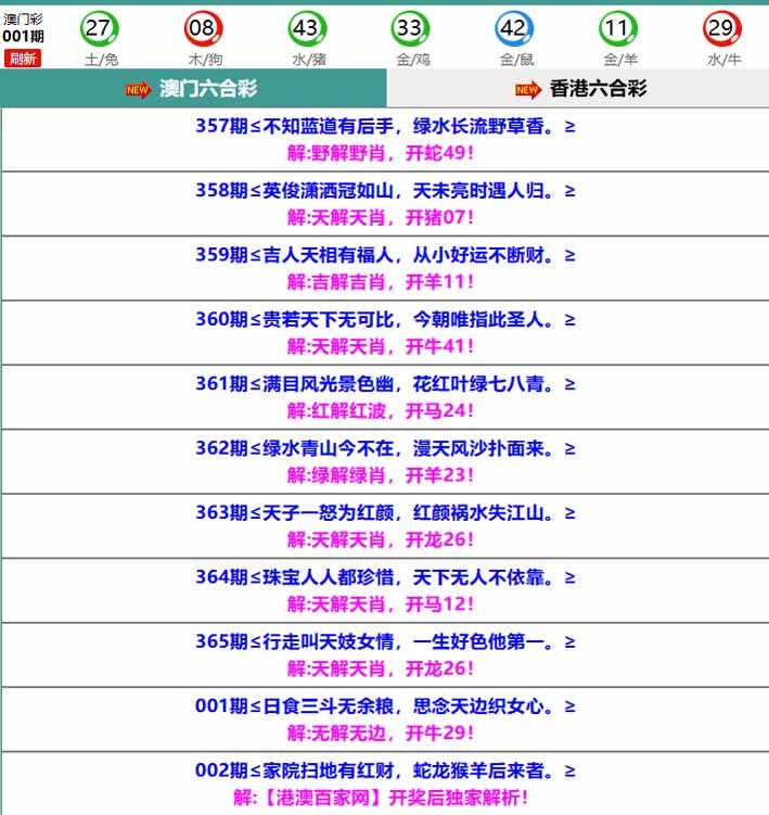 002期百家网玄机[图]
