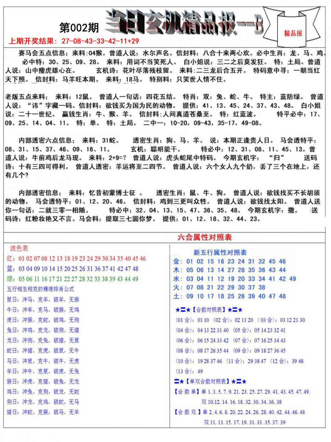 002期当日玄机精品报B[图]